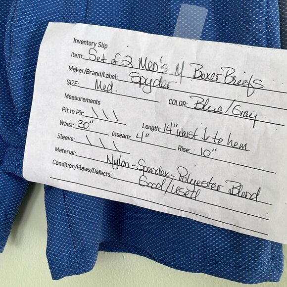 Spyder Men's Med. Boxer Briefs Blue Set of 2 Pair - Picture 2 of 9